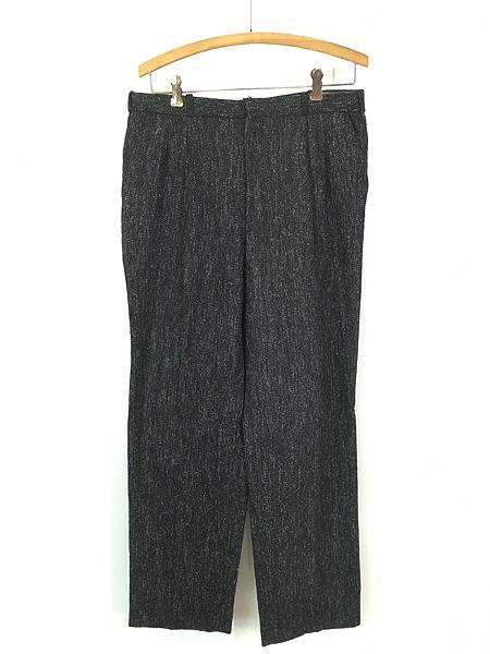 古着 90s J.TODD 2タック ブラック × ホワイト カスリ ネップ ウール スラックス パンツ ストレート W33 L31の通販は 7,667円