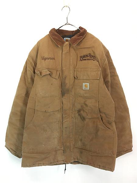 古着 90s USA製 Carhartt ブラウン ダック パデット