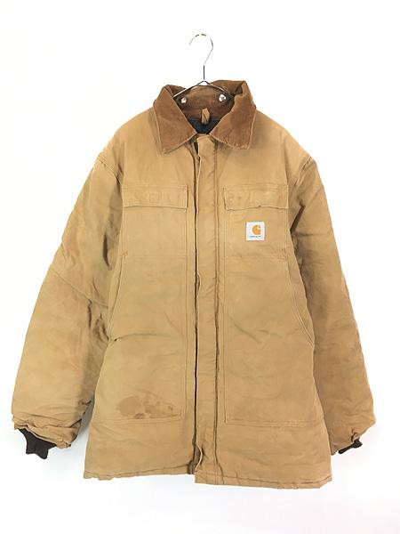 古着 Carhartt ブラウン ダック パデット トラディショナル コート M位 古着