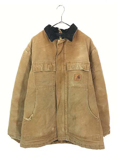 古着 Carhartt ブラウン ダック パデット トラディショナル コート M 古着