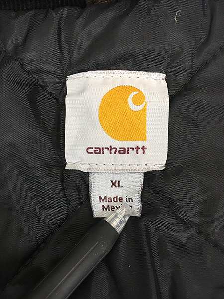 古着 Carhartt ダーク ブラウン ダック パデット トラディショナル コート XL 古着