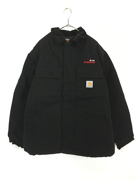 古着 Carhartt オール ブラック ダック パデット トラディショナル コート L 古着