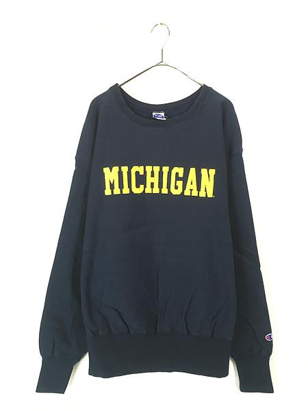 90s REVERSE WEAVE MICHIGAN カレッジロゴ スウェット