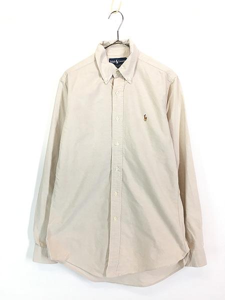 古着 90s Ralph Lauren 「YARMOUTH」 ワンポイント ソリッド OXフォード BD シャツ アイボリー 15 1/2 古着の通販は 4,950円