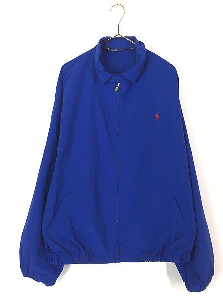 古着 90s Polo Ralph Lauren ワンポイント ナイロン スウィングトップ ジャケット 青 XL 古着の通販は