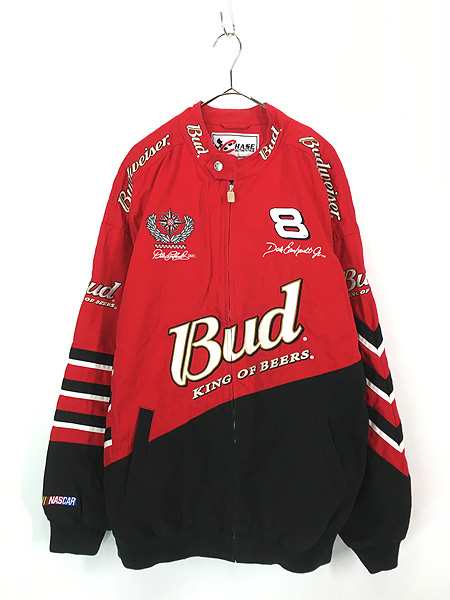 古着 90s CHASE 「Budweiser」 バドワイザー 企業 刺しゅう レーシング ジャケット XXL 古着