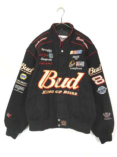 古着 90s CHASE 「Budweiser」 バドワイザー 企業 刺しゅう レーシング ジャケット XL 古着