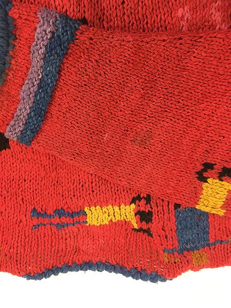 古着 90s AMANO ボリビア製 人柄 総柄 カラフル ポップ ヘビー ウール