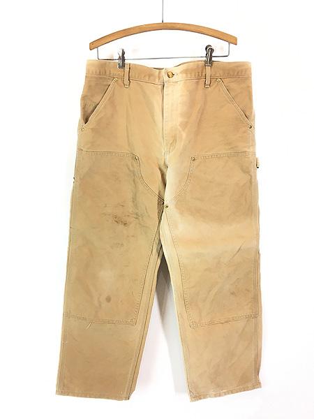 古着 Carhartt ブラウン ダック Wニー ペインター ワーク パンツ W38 L28 古着の通販は