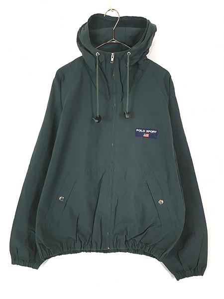 古着 90s POLO SPORT Ralph Lauren ロゴ パッチ コットン ジャケット パーカー M 古着