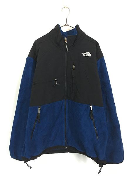 古着 90s TNF The North Face 黒×青 POLARTEC デナリ フリース ジャケット L 古着