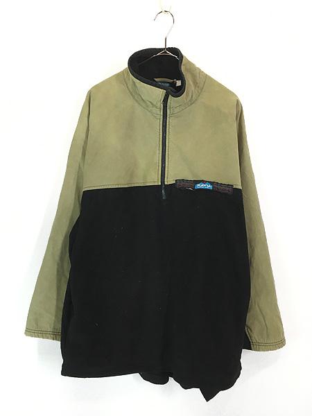 古着 KAVU コットン キャンバス × フリース バイカラー ジャケット L 古着