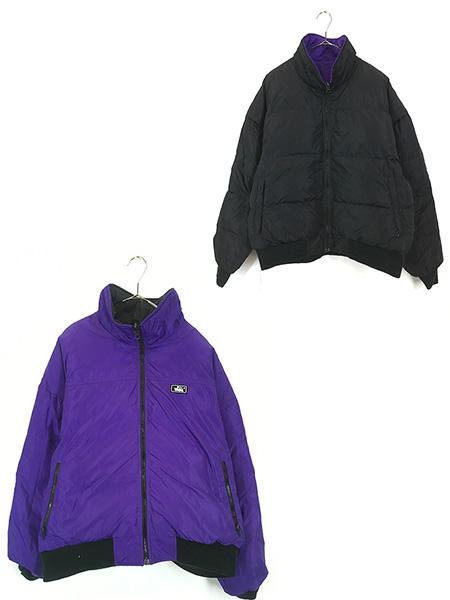 古着 80s WoolRich 軽量 ナイロン シェル リバーシブル ボリューム ダウン ジャケット XL 古着
