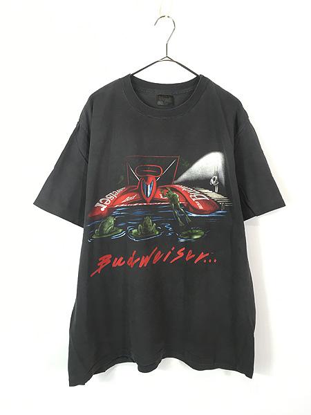 90's Budweiser SPORTS ビッグシルエット 薄手 メッシュ ホッケーシャツ L～XL位 イエロー バドワイザー スポーツ ビールBUD SPORT/ BUDWEISER/バドワイザー メッシュフットボールTシャツ 90年前後