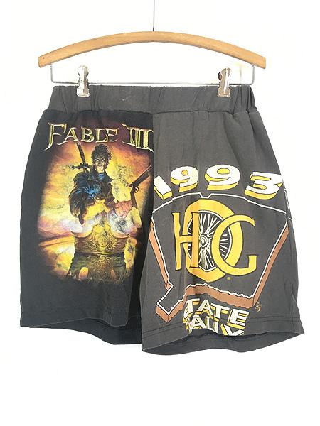 古着 90s XBOX FABLE III ゲーム × 1993 HG イーグル ハンドメイド ショーツ ショート パンツ M位 古着