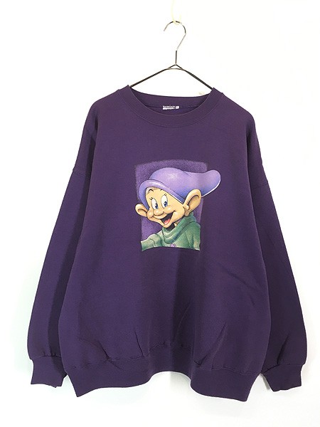 古着 90s Disney 白雪姫 7人の小人 Dopey おとぼけ キャラクター スウェット トレーナー XL位 古着