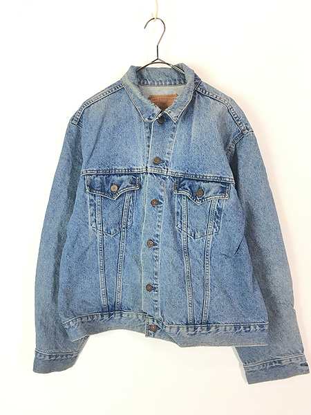古着 80s Canada製 Levi's 75505-0212 4thタイプ ブルー デニム トラッカー ジャケット Gジャン 46R
