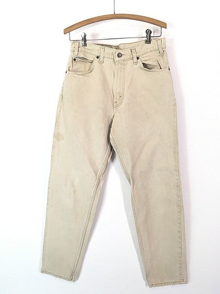 古着 90s USA製 Levi's 550-4123 ベージュ カラー デニム パンツ ジーンズ テーパード W31 L29の通販は
