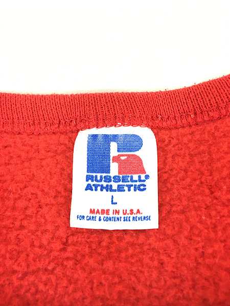 古着 80s USA製 Russell ハーフボタン プルオーバー スウェット フットボール トレーナー L