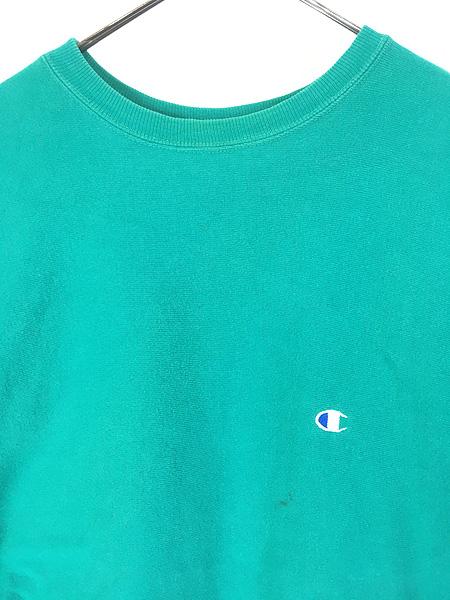 【一部予約販売】 古着 90s USA製 Champion Reverse Weave 青目 ワンポイント トップス