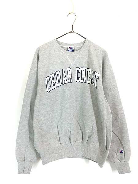 古着 90s Champion 「CEDAR CREST」 カレッジ 前V スウェット トレーナー L 古着