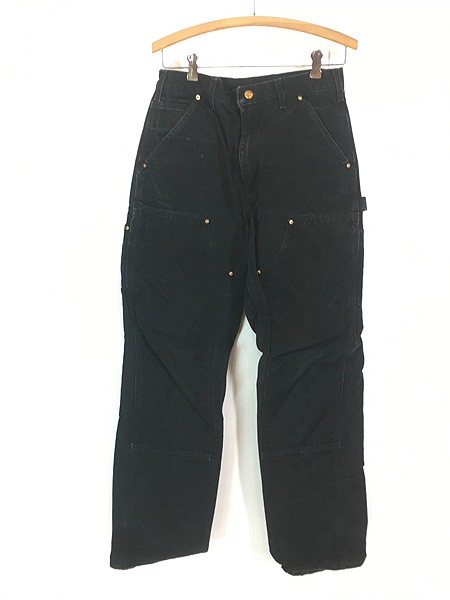 古着 90s USA製 Carhartt ブラック ダック Wニー ペインター ワーク パンツ W31 L33 古着の通販は