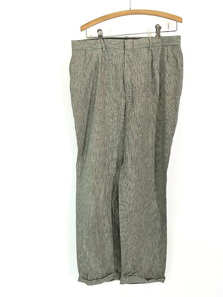 古着 90s Polo Ralph Lauren 千鳥格子 チェック コットン リネン スラックス パンツ ストレート W35 L31 古着 8,800円