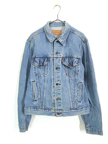 古着 80s USA製 Levi's 71506-0214 4th ポケット付 デニム トラッカー ジャケット Gジャン ロング丈 46L