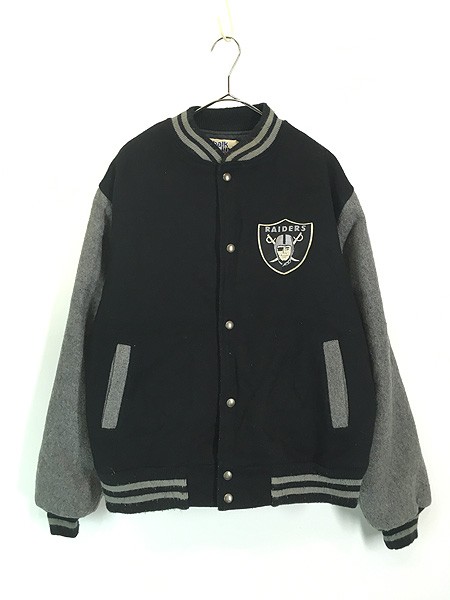 古着 80s USA製 NFL Las Vegas Raiders レイダース オール ウール スタジャン ジャケット L 古着