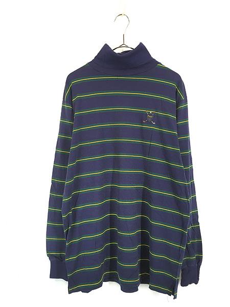 古着 90s Polo Ralph Lauren マルチ ボーダー タートルネック 長袖 Tシャツ ロンT L 古着の通販は 5,005円