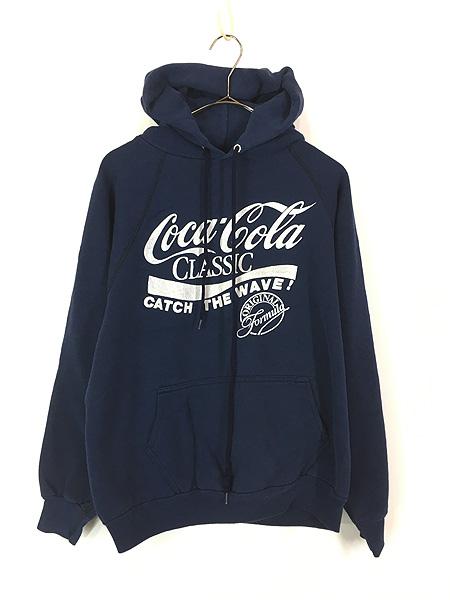 古着 80s USA製 Coca-Cola クラシック コーラ 企業 スウェット パーカー L 古着