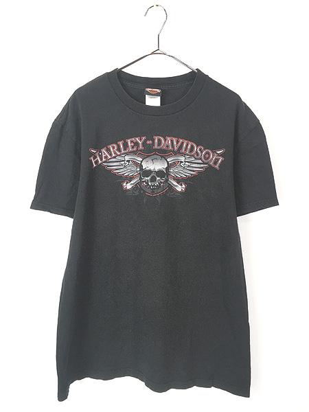 古着 10s HARLEY DAVIDSON スカル ウィング ハイウェイ Tシャツ L 古着