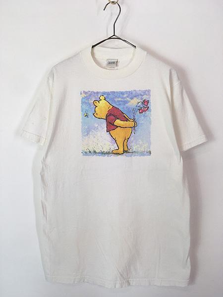 古着 90s USA製 Disney Classic Pooh クマのプーさん クラシック アート Tシャツ M 古着
