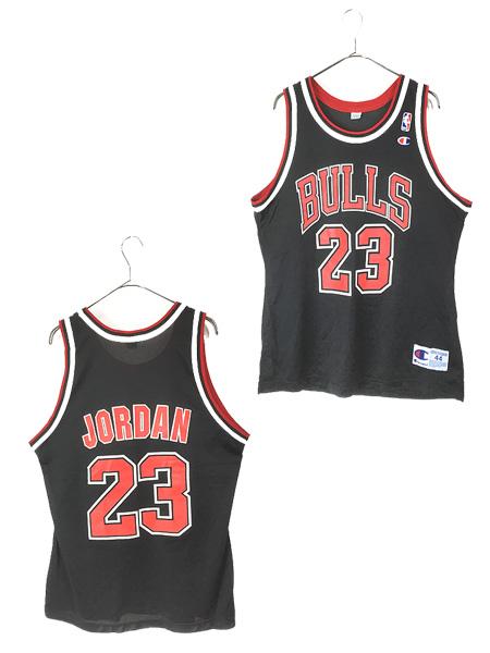 古着 90s Champion NBA Chicago BULLS ブルズ No23 「JORDAN」 メッシュ タンクトップ 44 古着
