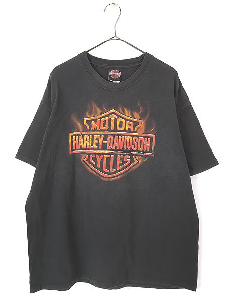 古着 10s HARLEY DAVIDSON バー&シールド ファイヤー Tシャツ XL 古着