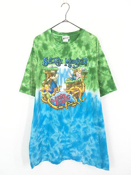 古着 Disney 「SPLASH MOUNTAIN」 スプラッシュ マウンテン アトラクション タイダイ Tシャツ XL 古着