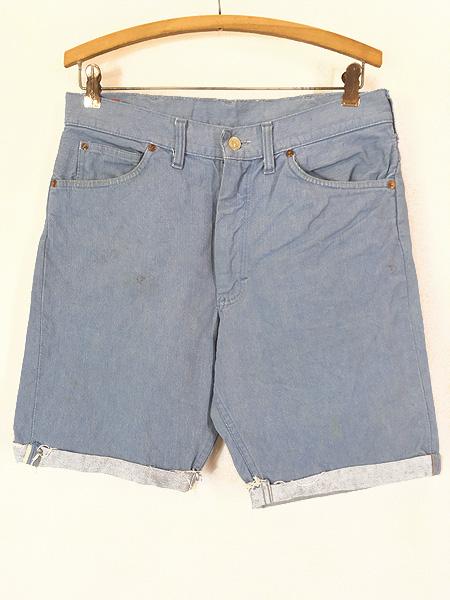 古着 70s Penney's FOREMOST 「片ミミ」 アイスブルー ヴィンテージ デニム ハーフ パンツ ショーツ W31