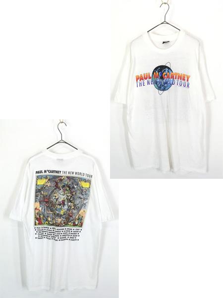 古着 90s USA製 The Beatles Paul McCartney 「The New World Tour」 天体図 ツアー ロック ミュージック Tシャツ XL