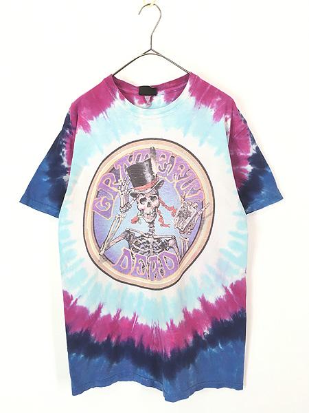 古着 00s Grateful Dead 「Queen of Spades」 トランプ スカル ボーン ロック バンド タイダイ Tシャツ M