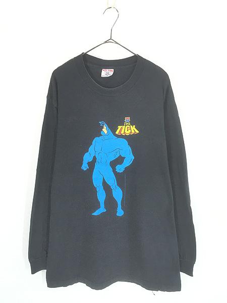 古着 90s USA製 THE TICK ティック アメコミ ヒーロー ドラマ 長袖 Tシャツ ロンT L 古着