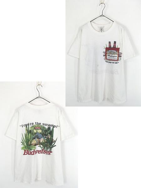 古着 00s 製 Budweiser バドワイザー ビール 企業 カメレオン ポケット Tシャツ ポケT XL 古着