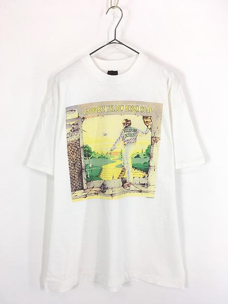 古着 90s Elton John 「Goodbye Yellow Brick Road」 ロック ミュージック Tシャツ L