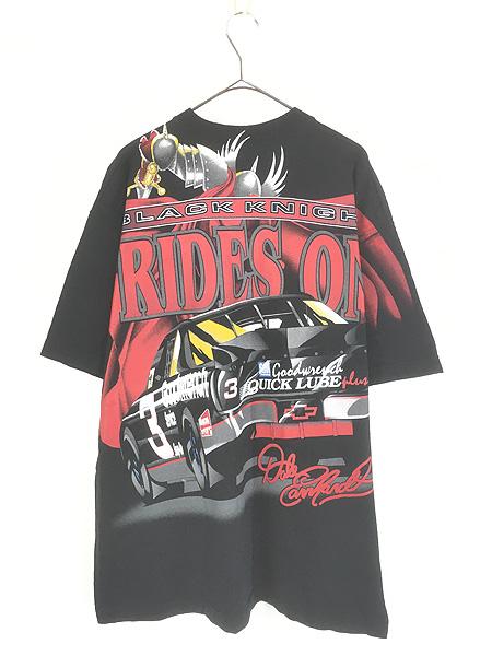 古着 USA製 No3 Dale Earnhardt 「THE BLACK KNIGHT」 騎士 レーシング グラフィック オールオーバー Tシャツ XL 古着 古着 USA製 No3 Dale Earnhardt 「THE BLACK KNIGHT」 騎士 レーシング