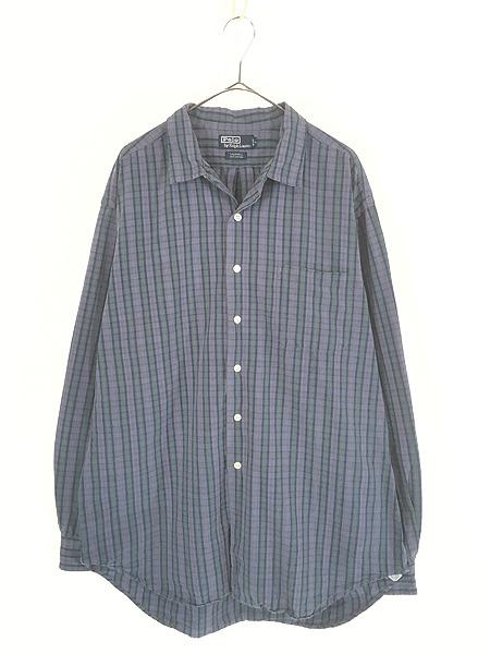 古着 90s Polo Ralph Lauren 「CALDWELL」 マルチ チェック 開襟 シャツ XL 古着