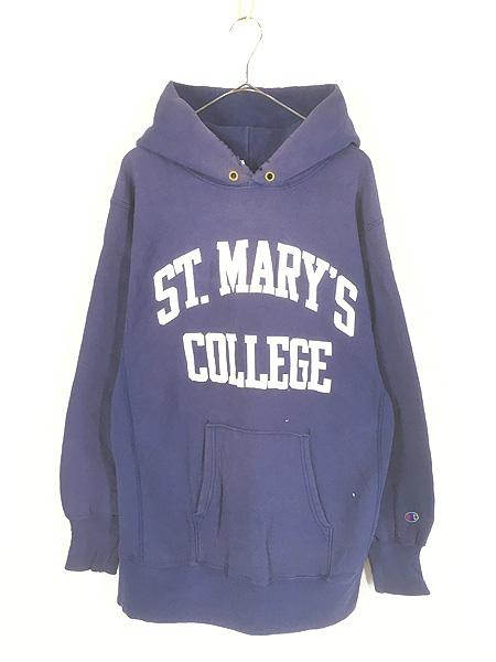 古着 90s USA製 Champion Reverse Weave 「ST.MARY'S COLLEGE」 カレッジ リバース スウェット パーカー XL 古着