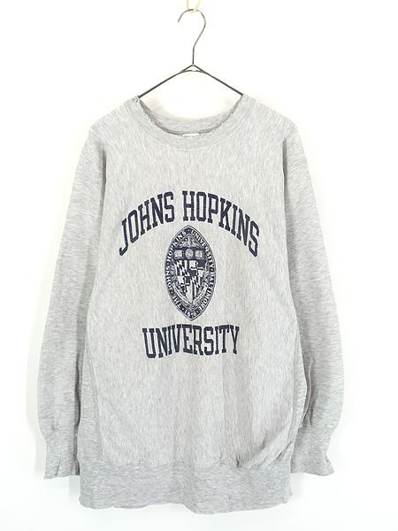 古着 90s USA製 Champion Reverse Weave 「JOHNS HOPKINS」 3段 カレッジ リバース スウェット XL 古着?A