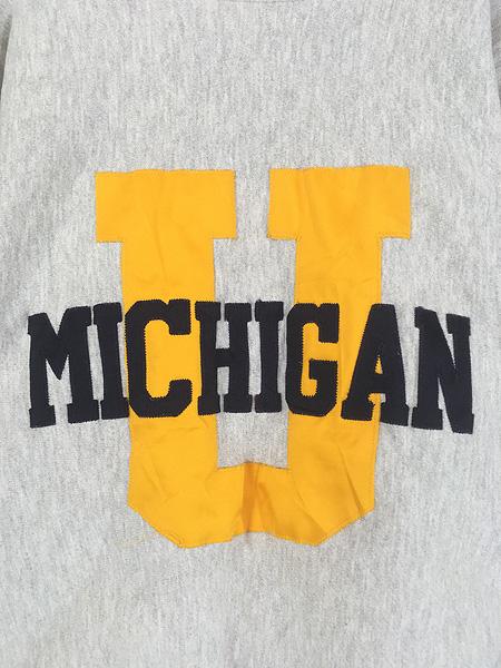 古着 90s USA製 Champion Reverse Weave 「MICHIGAN」 カレッジ ナイロン パッチ リバース スウェット XL 古着 古着 90s USA製 Champion Reverse Weave 「MICHIGAN」 カレッジ