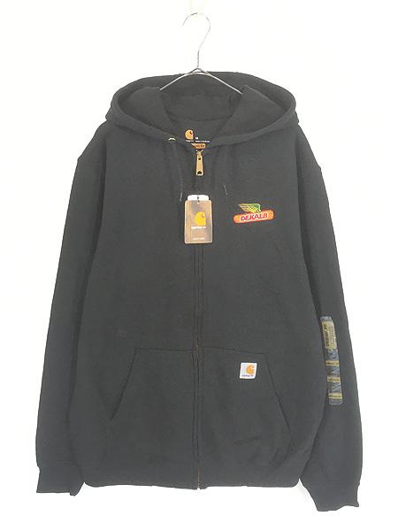 「Deadstock」 古着 Carhartt 「DEKALB」 企業 刺しゅう ワンポイント スウェット ジップ パーカー M 古着