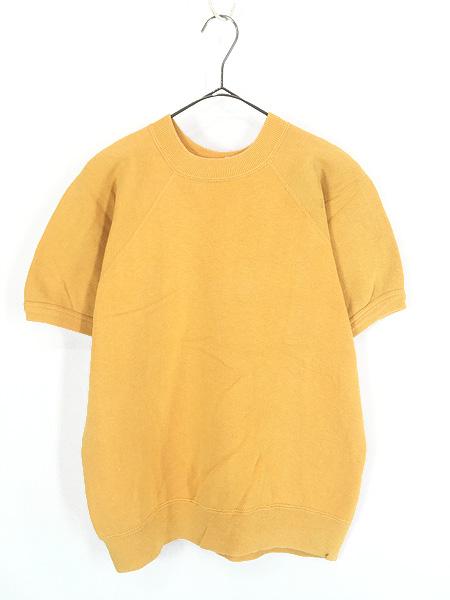 古着 60s Towncraft Penneys 100%コットン 半袖 ラグラン スウェット トレーナー イエロー M 古着