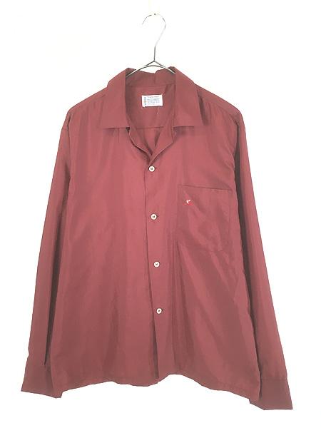 古着 60s Towncraft Penney's PENN-PREST ワンポイント 開襟 ボックス コットン シャツ M ミント!!